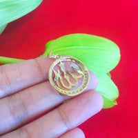 18k Gold Plated CZ Allah Pendant | Fashion Jewellery Outlet | Fashion Jewellery Outlet