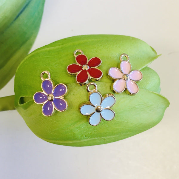 Cute Enamel Flower Charms | Fashion Jewellery Outlet | Fashion Jewellery Outlet