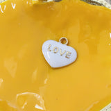 Love Writing Heart Charms | Fashion Jewellery Outlet | Fashion Jewellery Outlet