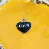 Love Writing Heart Charms | Fashion Jewellery Outlet | Fashion Jewellery Outlet