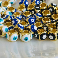 18k Gold Plated Brass Evil Eye Beads | Fashion Jewellery Outlet | Fashion Jewellery Outlet
