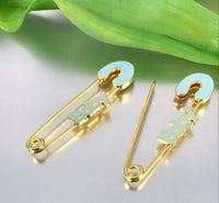 Blue / Pink 18k Gold Plated Baby Pin | Fashion Jewellery Outlet | Fashion Jewellery Outlet