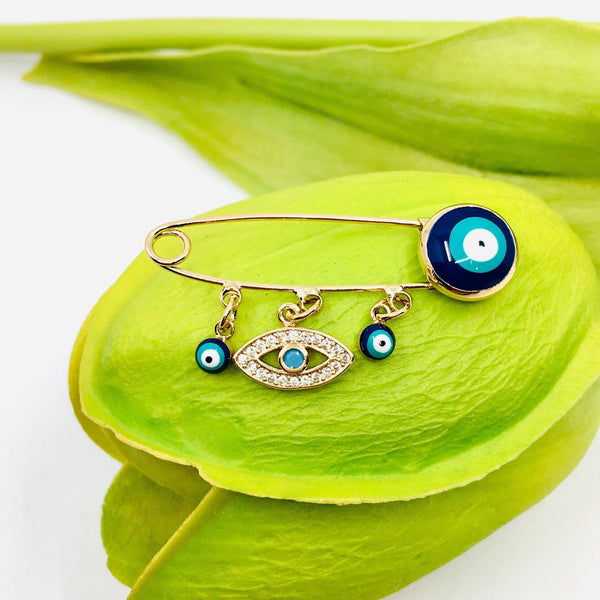 Evil Eye Pin with CZ Eye Charm | Fashion Jewellery Outlet | Fashion Jewellery Outlet
