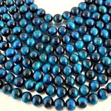 Lake Blue Tigers eye bead, Round | Fashion Jewellery Outlet | Fashion Jewellery Outlet