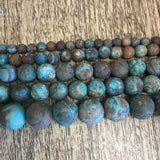 Blue Decorative Matte Jasper Beads | Fashion Jewellery Outlet | Fashion Jewellery Outlet