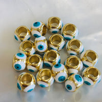 18k Gold Plated Brass Evil Eye Beads | Fashion Jewellery Outlet | Fashion Jewellery Outlet