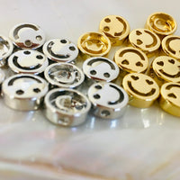 18k Gold Plated Smiley Bead | Fashion Jewellery Outlet | Fashion Jewellery Outlet