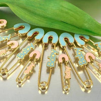 Blue / Pink 18k Gold Plated Baby Pin | Fashion Jewellery Outlet | Fashion Jewellery Outlet