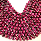 Pink Tigers eye beads, Round | Fashion Jewellery Outlet | Fashion Jewellery Outlet