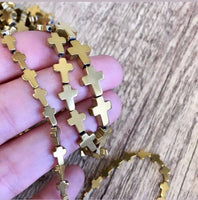 Gold Hematite Cross Beads | Fashion Jewellery Outlet | Fashion Jewellery Outlet