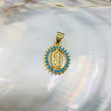 Mother Mary Pendant, CZ 18k Gold Plated | Fashion Jewellery Outlet | Fashion Jewellery Outlet