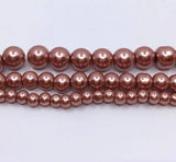 Mauve Pink Faux Glass Pearls | Fashion Jewellery Outlet | Fashion Jewellery Outlet