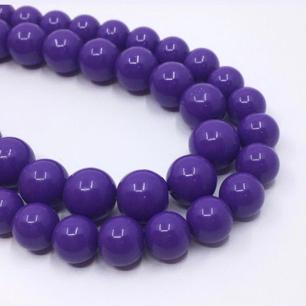 Opaque Purple Faux Glass Pearls | Fashion Jewellery Outlet | Fashion Jewellery Outlet