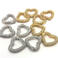 18k Gold Plated Spring Lock, Heart Shape | Fashion Jewellery Outlet | Fashion Jewellery Outlet