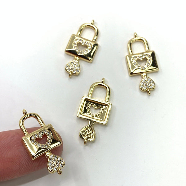 Lock with Heart Key Connector | Fashion Jewellery Outlet | Fashion Jewellery Outlet