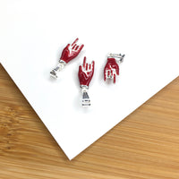 925 Sterling Silver Red Hand Pendant | Fashion Jewellery Outlet | Fashion Jewellery Outlet