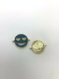 Smiley Face with Heart Eyes Connector | Fashion Jewellery Outlet | Fashion Jewellery Outlet