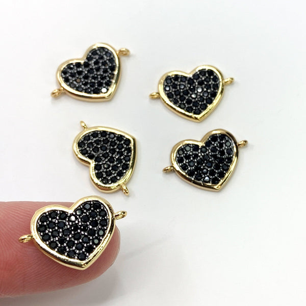Black Heart Connector | Fashion Jewellery Outlet | Fashion Jewellery Outlet