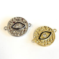 Hammered Evil Eye Connector |  Fashion Jewellery Outlet | Fashion Jewellery Outlet