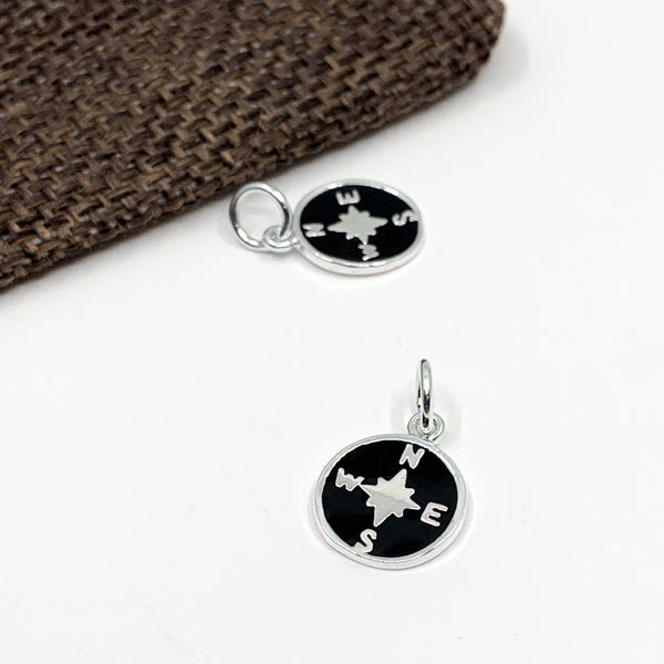 925 Sterling Silver Compass Charm | Fashion Jewellery Outlet | Fashion Jewellery Outlet