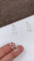 925 Sterling Silver Cat Charm | Fashion Jewellery Outlet | Fashion Jewellery Outlet