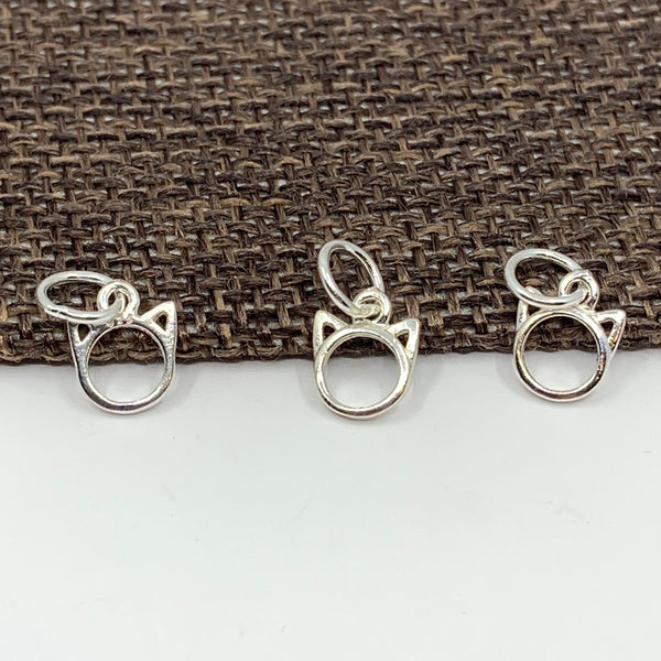 925 Sterling Small Cat Head Charm | Fashion Jewellery Outlet | Fashion Jewellery Outlet