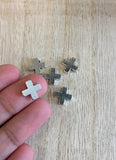 Alloy Rhodium Cross Bead | Fashion Jewellery Outlet | Fashion Jewellery Outlet