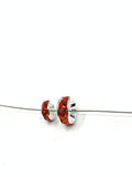 6mm, 8mm Orange-Red Roundels | Fashion Jewellery Outlet | Fashion Jewellery Outlet
