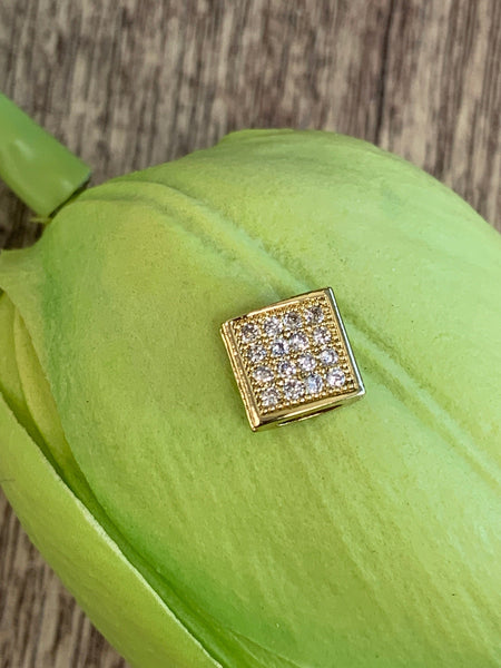 Square Clear Micro Pave beads | Fashion Jewellery Outlet | Fashion Jewellery Outlet