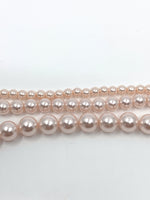 Blush Pink Shell Pearls, 4mm, 6mm, 8mm Sizes | Fashion Jewellery Outlet