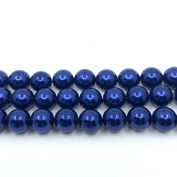 Dark Blue Shell Pearls, 8mm Size | Fashion Jewellery Outlet