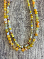 Yellow Banded Agate Beads | Fashion Jewellery Outlet | Fashion Jewellery Outlet