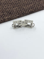 925 Sterling Silver Fold Over Clasp, CZ Square Fold Over  | Fashion Jewellery Outlet