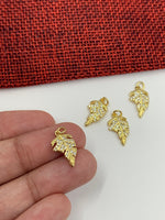 Dainty leaf charm, CZ Micro Pave | Fashion Jewellery Outlet