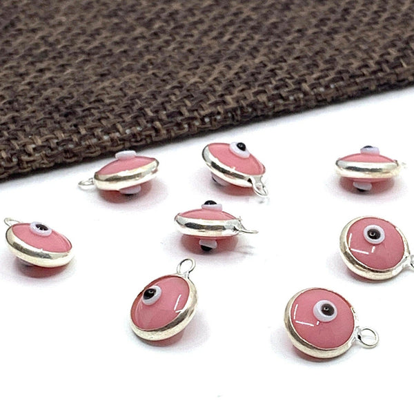 Sterling Silver Pink Evil Eye, Murano Glass | Fashion Jewellery Outlet | Fashion Jewellery Outlet