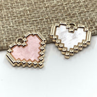 Pixel Heart Charm Pendant | Fashion Jewellery Outlet | Fashion Jewellery Outlet