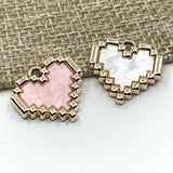 Pixel Heart Charm Pendant | Fashion Jewellery Outlet | Fashion Jewellery Outlet