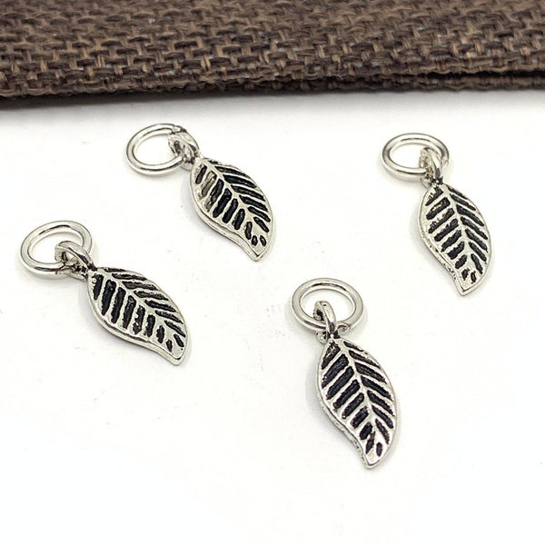 Antique Silver Leaf Charm Fashion Jewellery Outlet