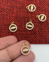 Cubic Zirconia Evil Eye, Round Mini Charm | Fashion Jewellery Outlet | Fashion Jewellery Outlet