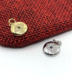 Round Evil eye Gold/ Rhodium Charm | Fashion Jewellery Outlet | Fashion Jewellery Outlet