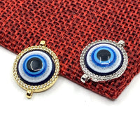 Shiny Cubic Zirconia Evil Eye Connector | Fashion Jewellery Outlet | Fashion Jewellery Outlet