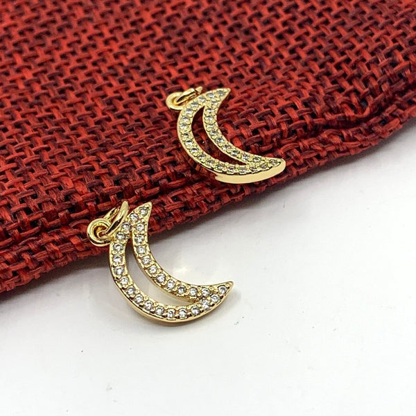 Half Moon Gold Charm, Crescent Moon | Fashion Jewellery Outlet | Fashion Jewellery Outlet