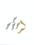 CZ Micro Pave Cornicello Charms | Fashion Jewellery Outlet | Fashion Jewellery Outlet