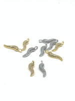 CZ Micro Pave Cornicello Charms | Fashion Jewellery Outlet | Fashion Jewellery Outlet