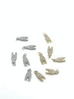 CZ Micro Pave Hand Charms | Fashion Jewellery Outlet | Fashion Jewellery Outlet