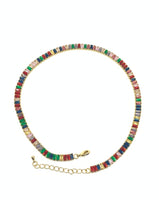 Rainbow Baguette Tennis Necklace | Fashion Jewellery Outlet | Fashion Jewellery Outlet