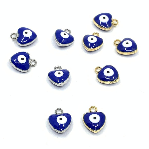 Royal Blue Evil Eye Charm, Heart Shape | Fashion Jewellery Outlet