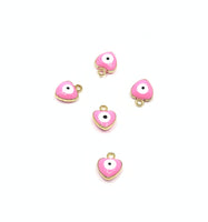 Heart Shape Pink Evil Eye Charm | Fashion Jewellery Outlet | Fashion Jewellery Outlet