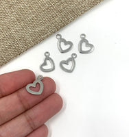 Stainless Steel Floating Heart Charm | Fashion Jewellery Outlet
