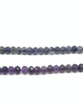 Faceted Lolite and amethyst gemstone beads 